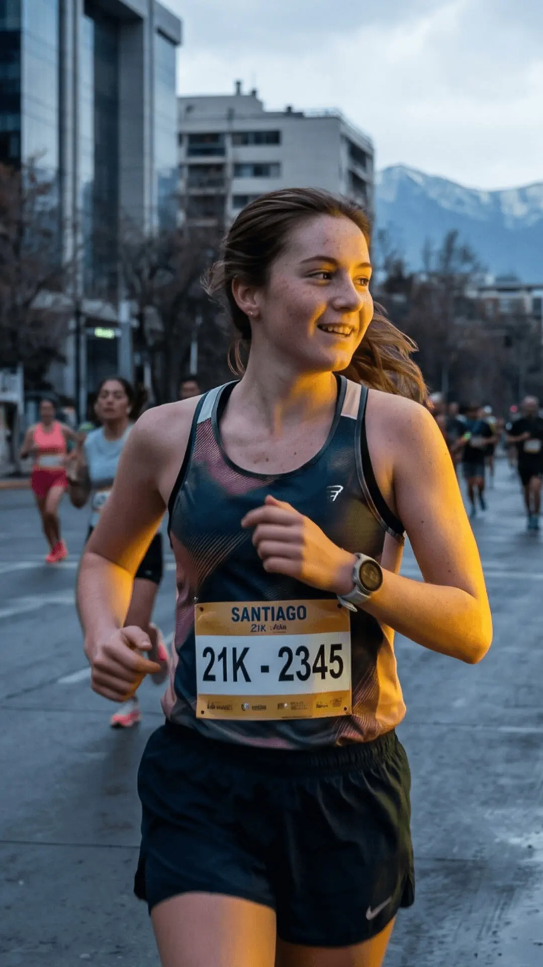 mujer corriendo en el maratón